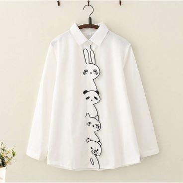 Baju Pakaian Atasan Kemeja Blouse Putih Wanita Korean Style / Kemeja Putih Wanita / Baju Blouse Atas