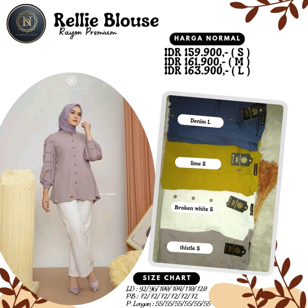 RELLIE BLOUSE NADHEERA LUXURY || BLOUSE NADHEERA || BLOUSE RELLIE