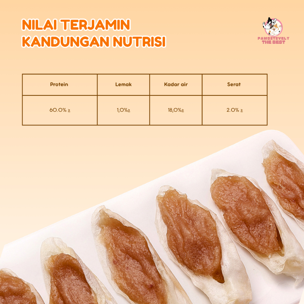 Megumiyee_ Snack Jerky Telinga Kelinci Dengan Daging Dog Treats Cemilan Anjing Rabbit Ear Jerky