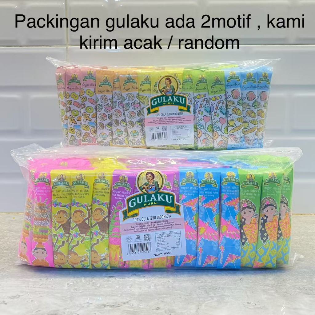 

125PCS GULAKU STICK SASHET 8GR / GULAKU STICK / GULA SASHET / GULAKU 1KG