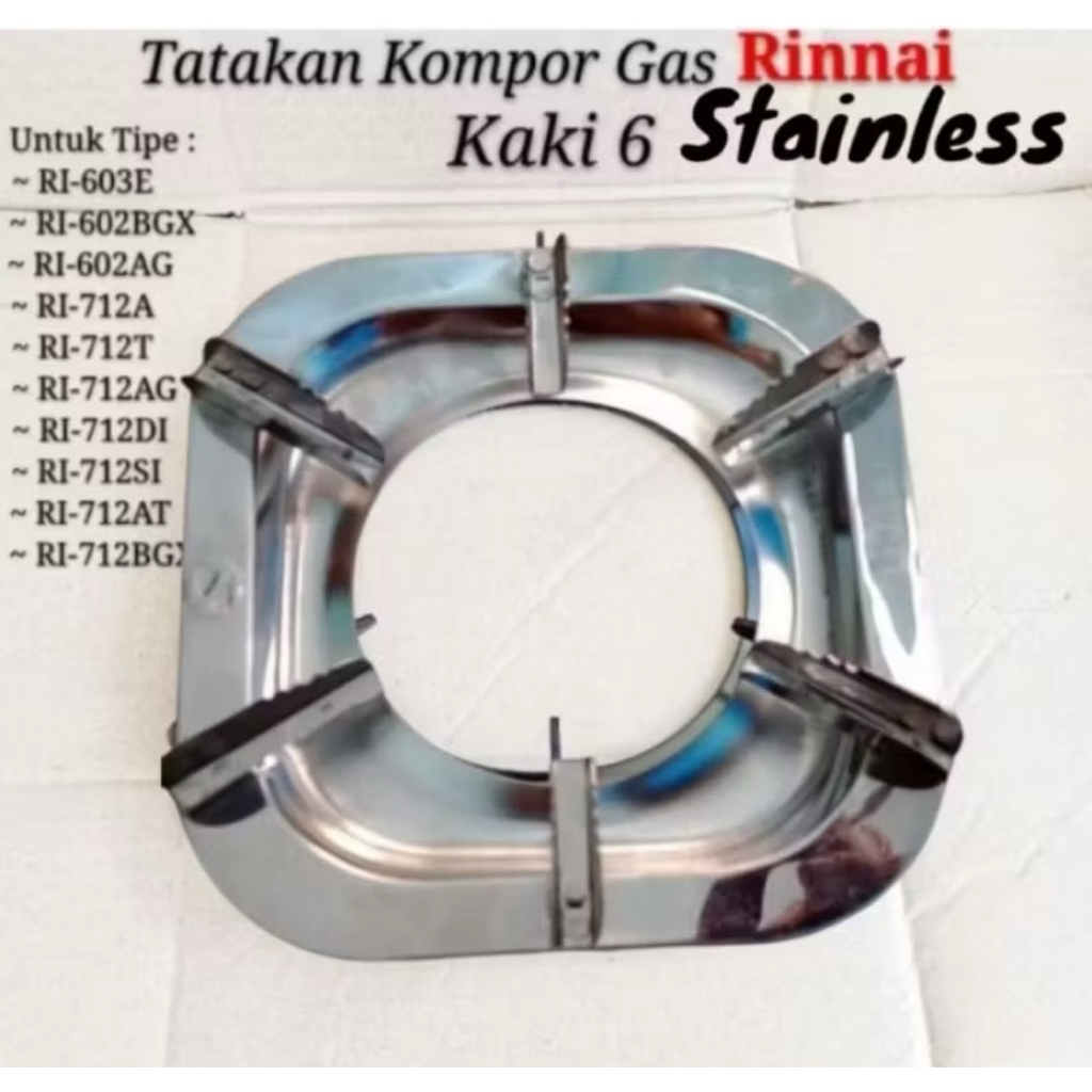 Tatakan Kompor Gas Rinnai Kaki 6 Stainless