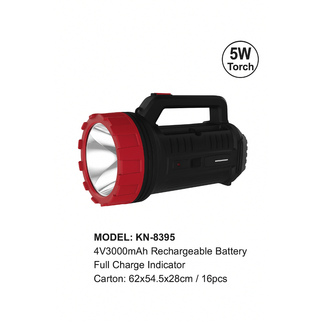 SENTER SOROT LED 5WAT MURAH MERIAH Rechargeable KN-8395 – Baterai 3000mAh PENGIRIMAN CEPAT