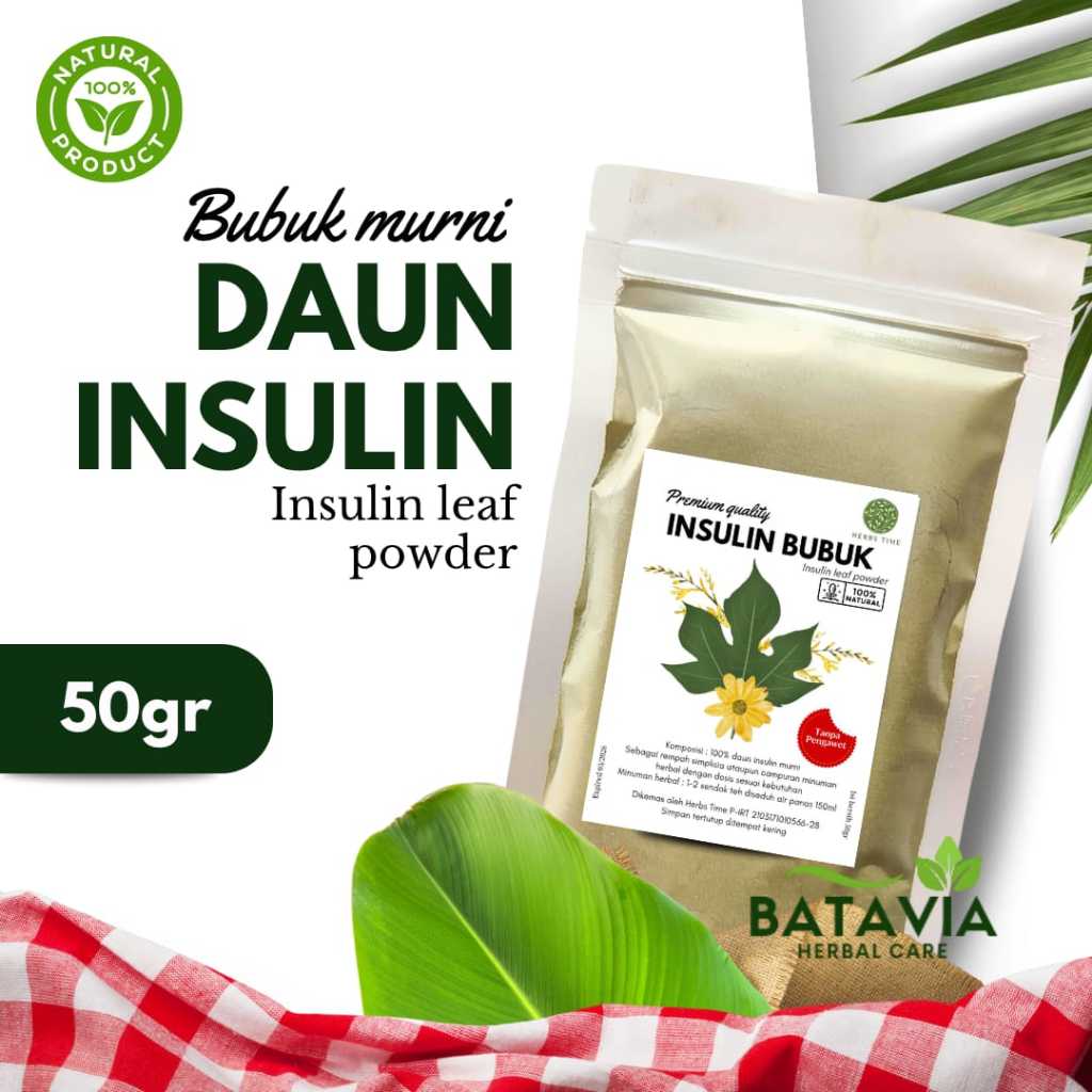 

Daun Insulin Bubuk Murni Premium Herbs Time 50gr