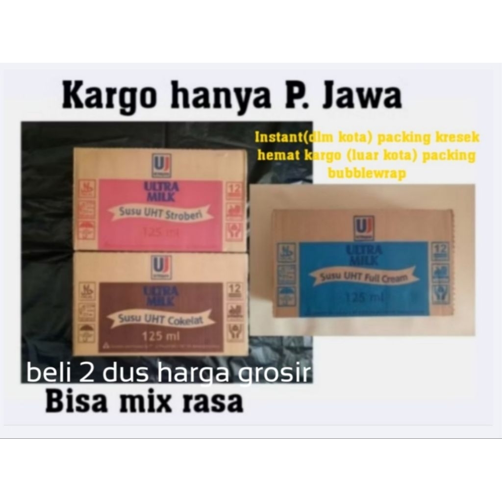 

[EXP 2026 beli 2 dus harga grosir] Susu UHT Ultra milk 125 ml per dus (kargo packing 2 lapis bubblewrap hanya P. Jawa)