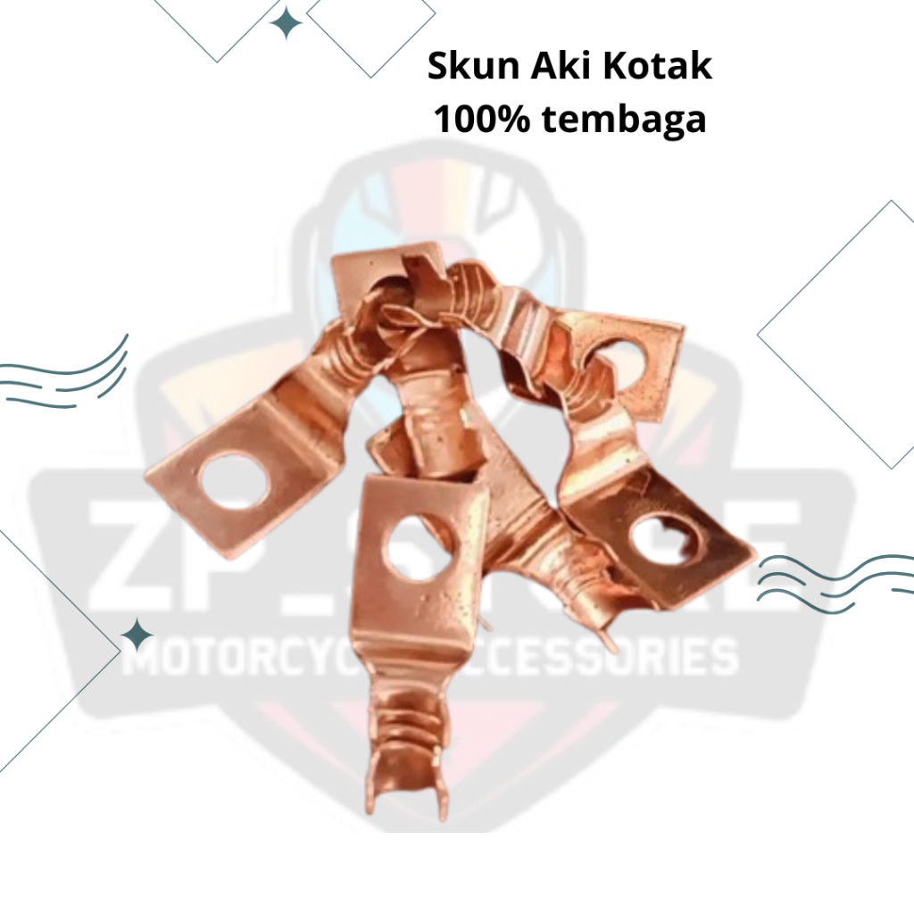 Skun Aki Sekun Aki Motor Kotak Tembaga Asli 100% / Klem Aki / Skun Sekun Aki Kotak Tembaga