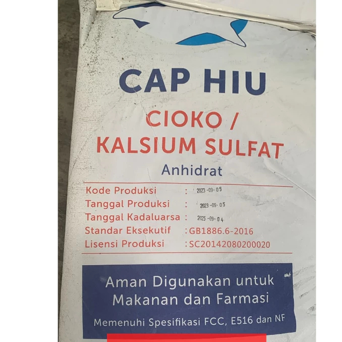 

KALSIUM SULFAT / CIOKO CAP HIU FOOD GRADE PK 500 GRAM / Tahu Melembutkan Memadatkan Pengenyal Adonan Bahan Pangan Makanan Powder