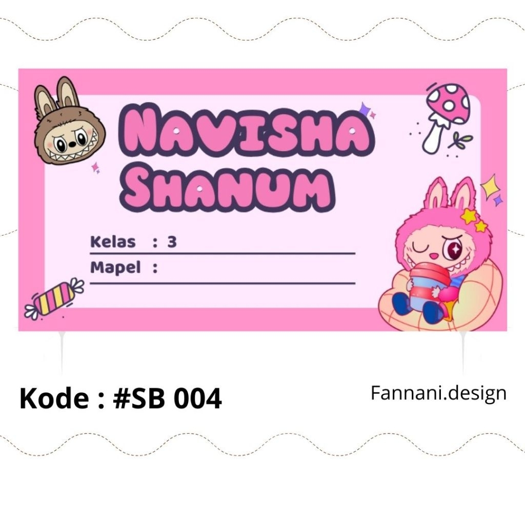 

Stiker Label Nama Buku Isi 50pcs+ Free Desain Suka-Suka
