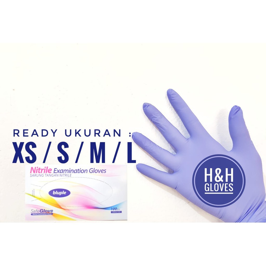 New Sarung Tangan Nitrile Safe Glove Bluple / Sarung Tangan Nitrile Examination Glove Safe Glove