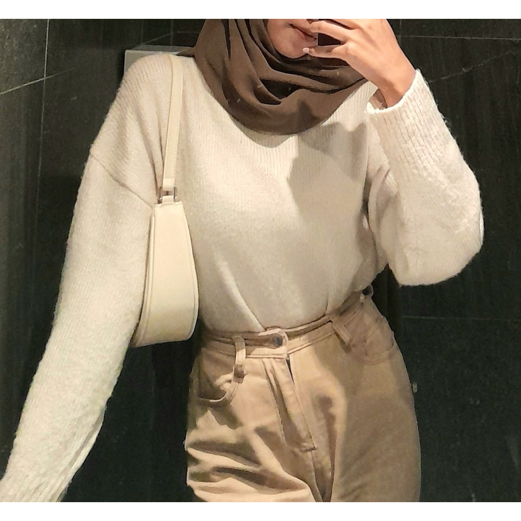 sweater crop oversize tebal