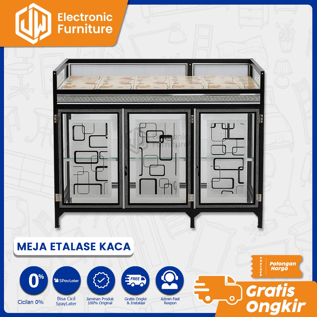 JW - Meja Etalase Kaca / Meja Kompor Kaca - Pontianak