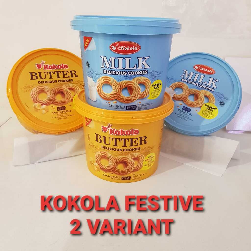 

Kokola Festive Biskuit/Butter Cookies/Milk Vanila Kemasan Bucket/Ember 320 gr