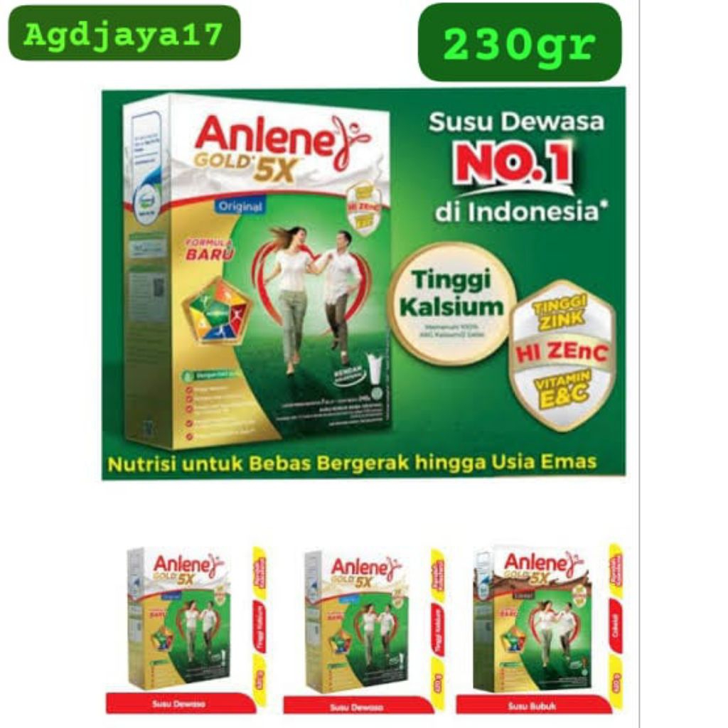 

Anlene Gold 5X - 230 gr /Free MUG atau Tumbler Menarik - Paket 3 pcs Hemat/ Susu Merdeka Osteoporosis Tinggi akan kalsium untuk ketahanan sendi, tulang dan otot.