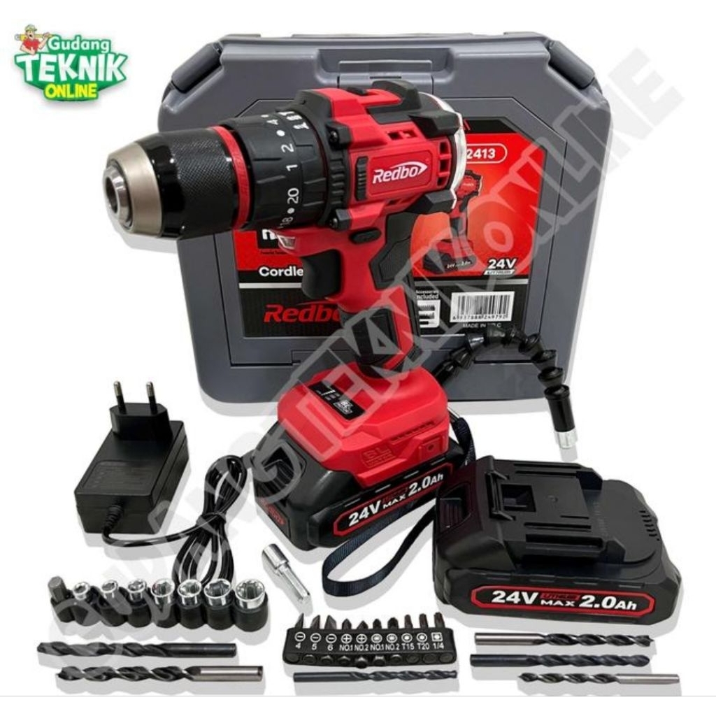 Mesin Bor CORDLESS 13mm RB-2413 REDBO 24V BRUSHLESS