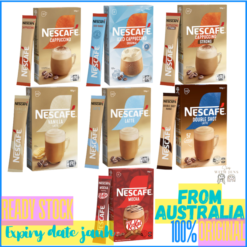 

Nescafe Cappuccino / Latte / Vanilla Latte / Mocha / Iced Cappuccino Original Australia Coffee Sachets