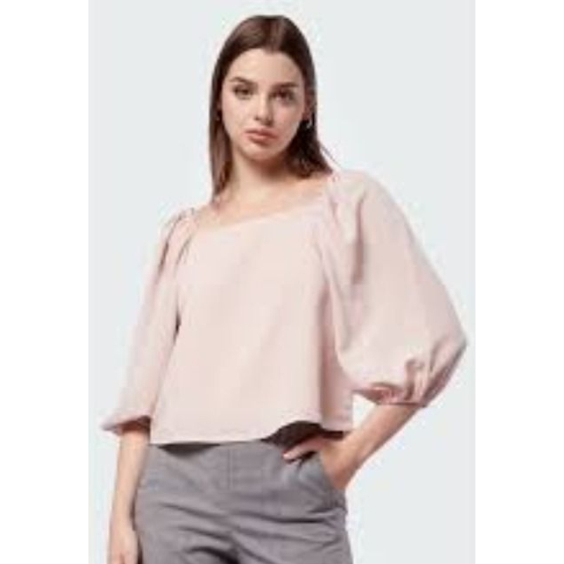 Square Neck Puff Sleeve Blouse