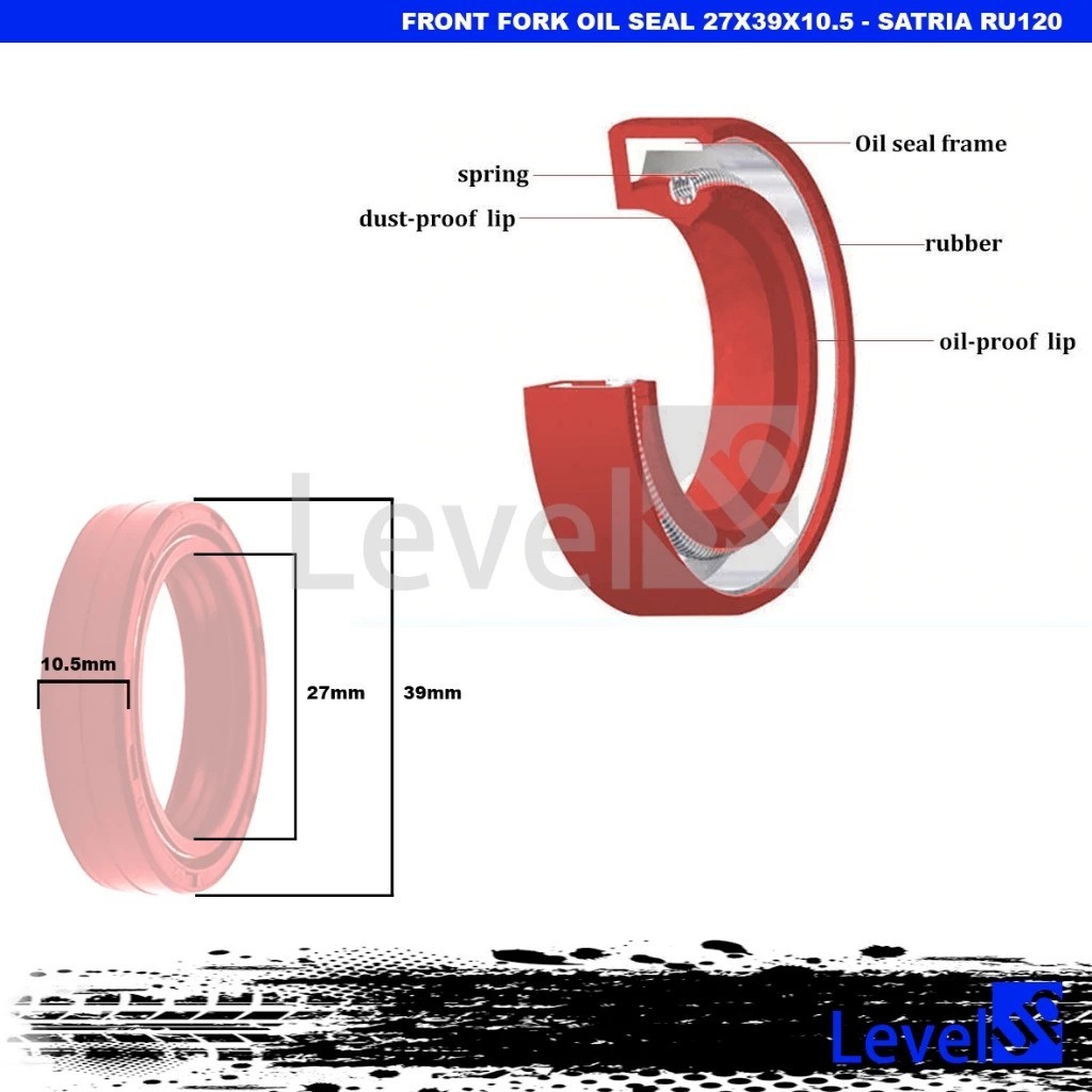 Level Up Oil seal 27x39x10.5 seal shock depan Satria RU120 Satria 2T Torrnado CB100 GL100 Yamaha L2G