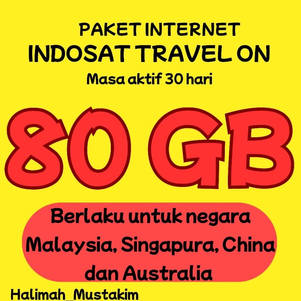 Kuota Indosat Travel On murah 80 GB 30 hari | Travel on Malaysia | Travel on Singapura | Travel on C