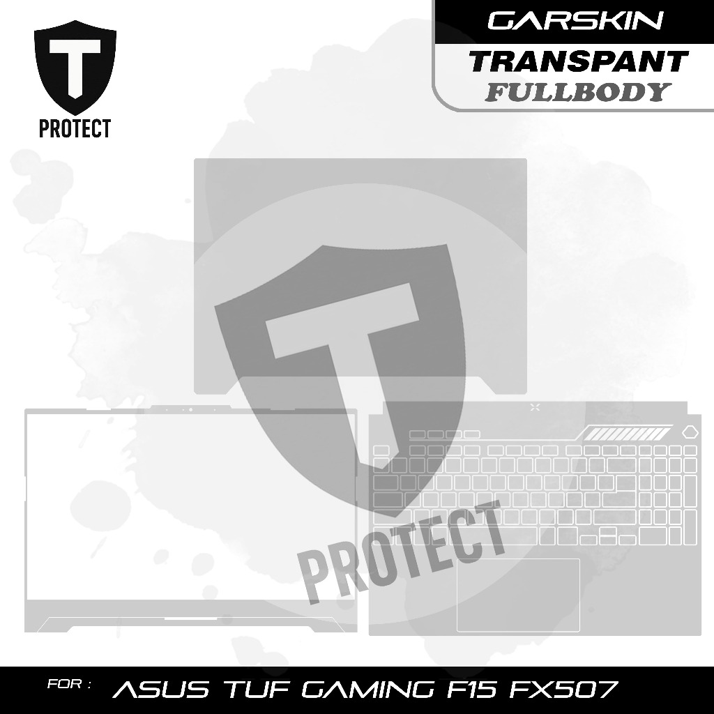 Cover Garskin Laptop Transparan / Gliter Fullbody Asus TUF Gaming F15 FX507 FX507Z FX507ZC