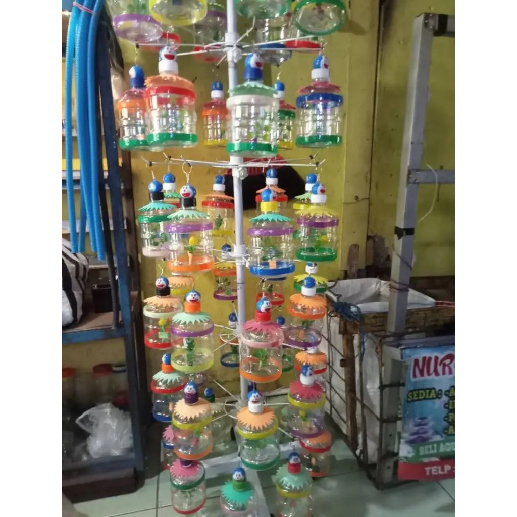 (paket grosir) Akuarium mini botol ikan hias cupang dan ikan kecil lainya