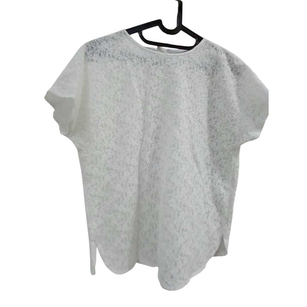 Atasan brukat wanita putih PL