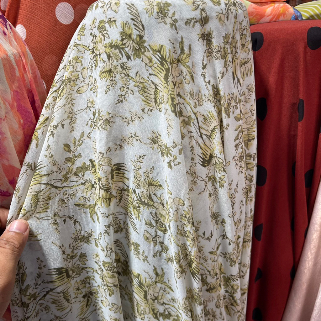 Kain Ceruty Babydoll Premium - KAIN SIFON MOTIF - KAIN SIFON LEMBUT | HARGA PER SETENGAH METER