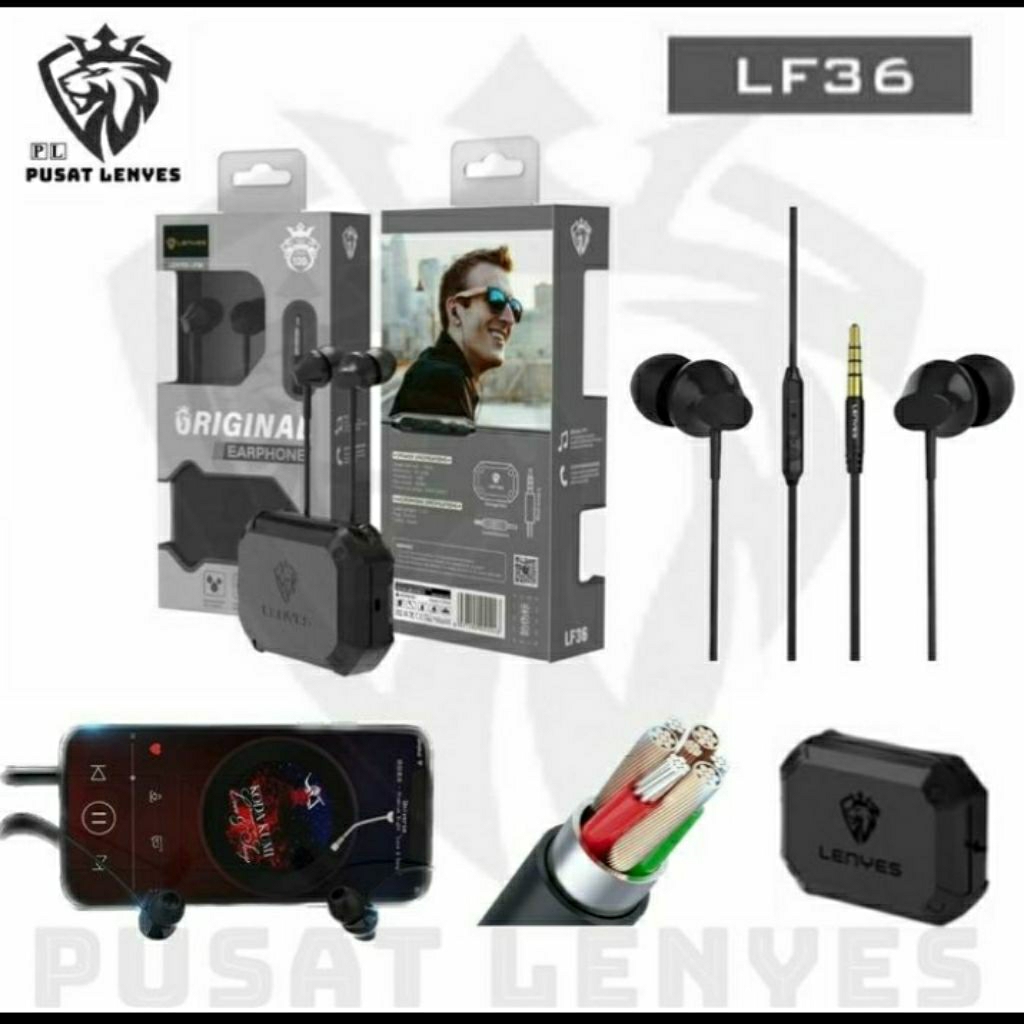 Headset LENYES LF 36 Hansfree Stereo Earphone Extra Bass HF LENYES LF36