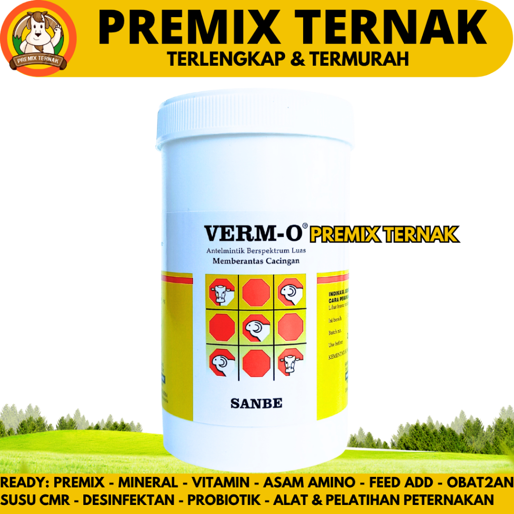 VERM O 12 BOLUS (1 TOPLES KECIL) SANBE - Obat Cacing Ampuh untuk Sapi Kerbau Kuda Spektrum Luas