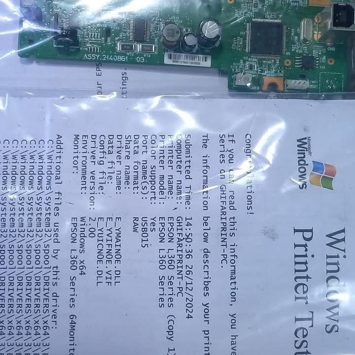 MOTHERBOARD MAINBOARD PRINTER EPSON L360