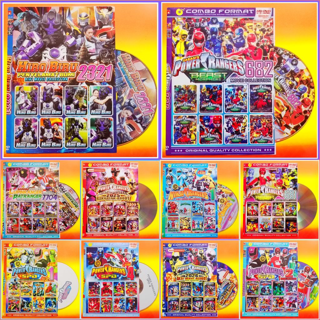 Kaset Film Kartun Anak Koleksi Power Rangers Pilihan Lengkap Bahasa Indonesia