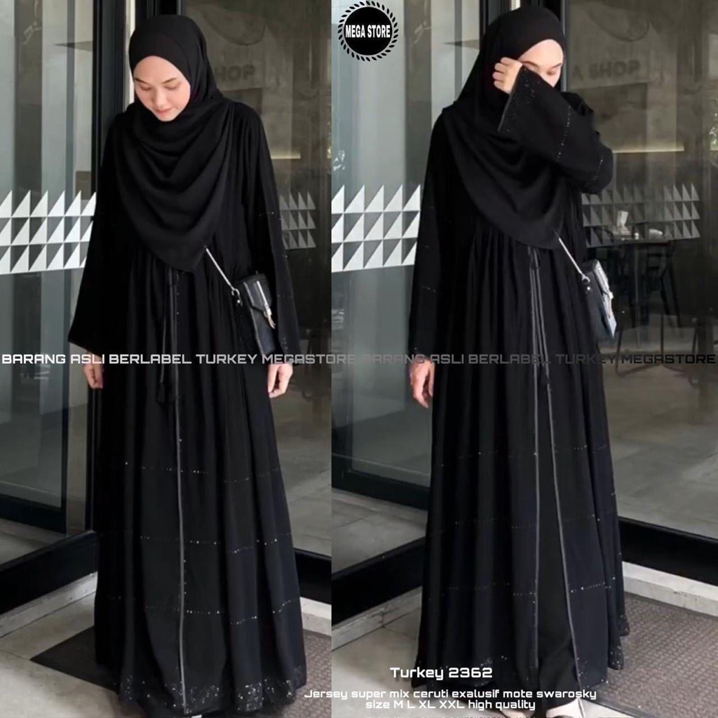 ABAYA TURKEY KEKINIAN WARNA FULL BLACK EXCLUSIVE || ABAYA TURKEY WANITA MUSLIM ORI MEGA STORE || TUR