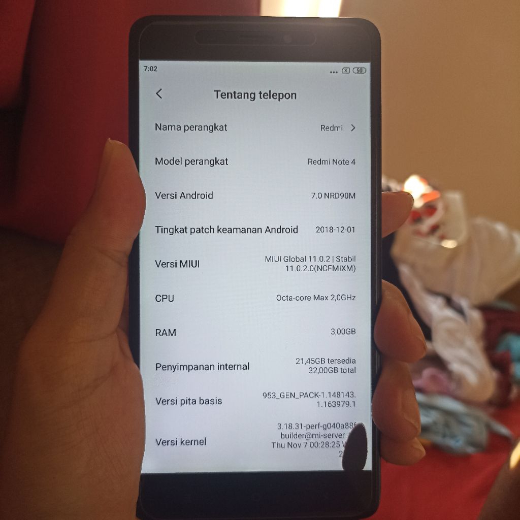 Hp Redmi Note 4 Snapdragon 3/32 Second UBL