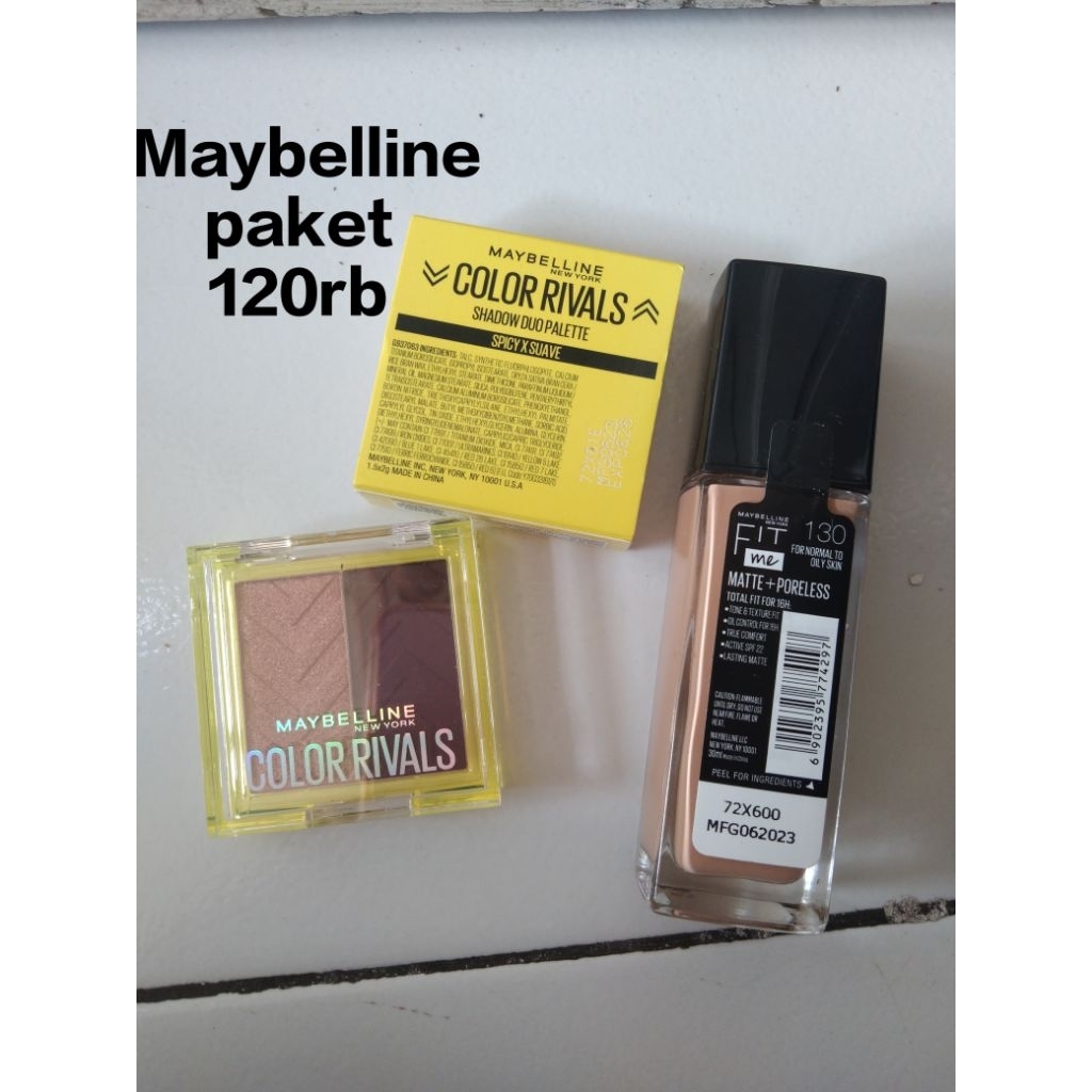 paket Maybelline murah foundation fit me 130w dan eyeshadow spicy dan surve ORI NEW MURAH