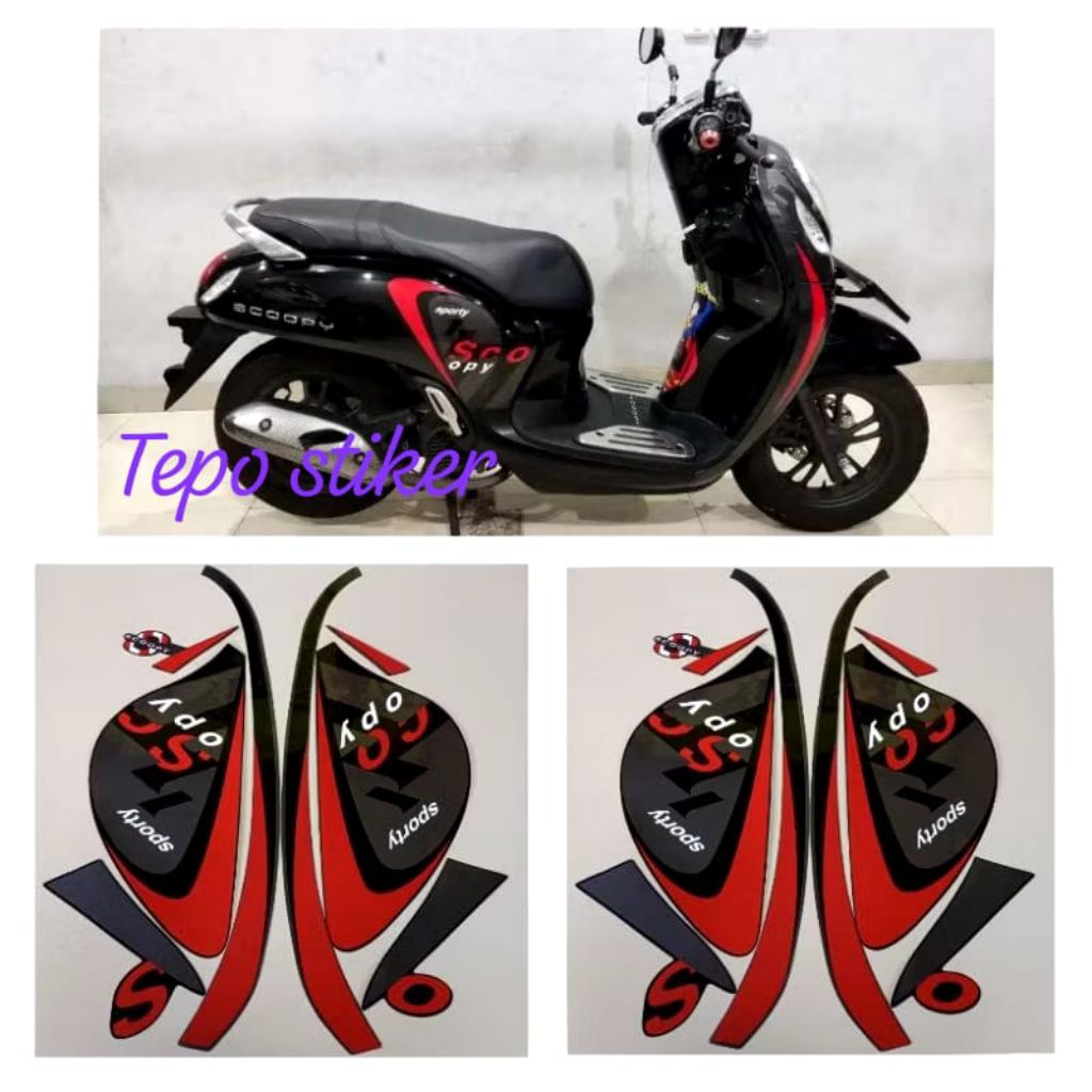 stiker striping list les body motor honda scoopy sporty 2022,termurah