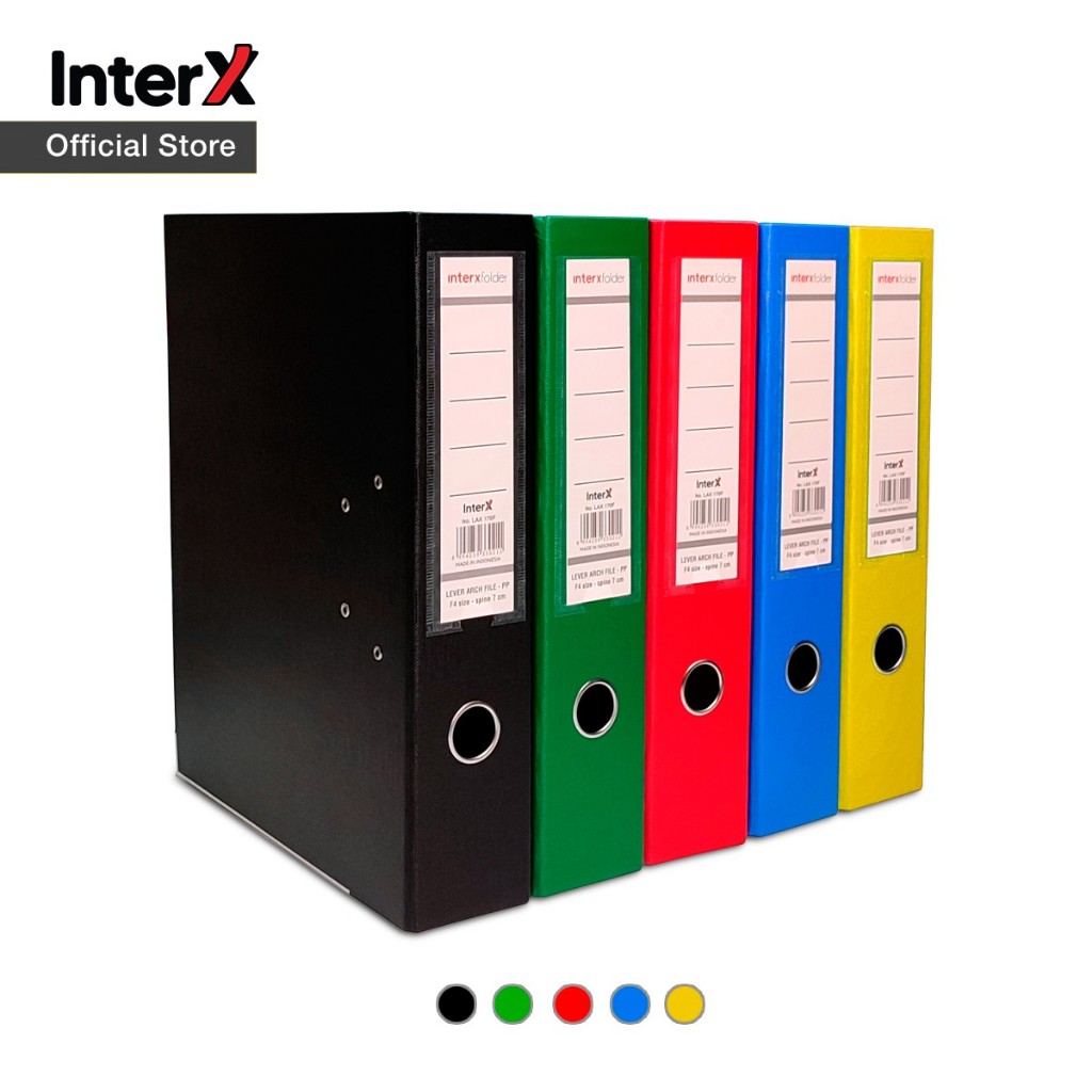 

InterX Folder Lever Arch File / Ordner 7 cm Arsip Kantor Tebal & Kuat Folio (F4)
