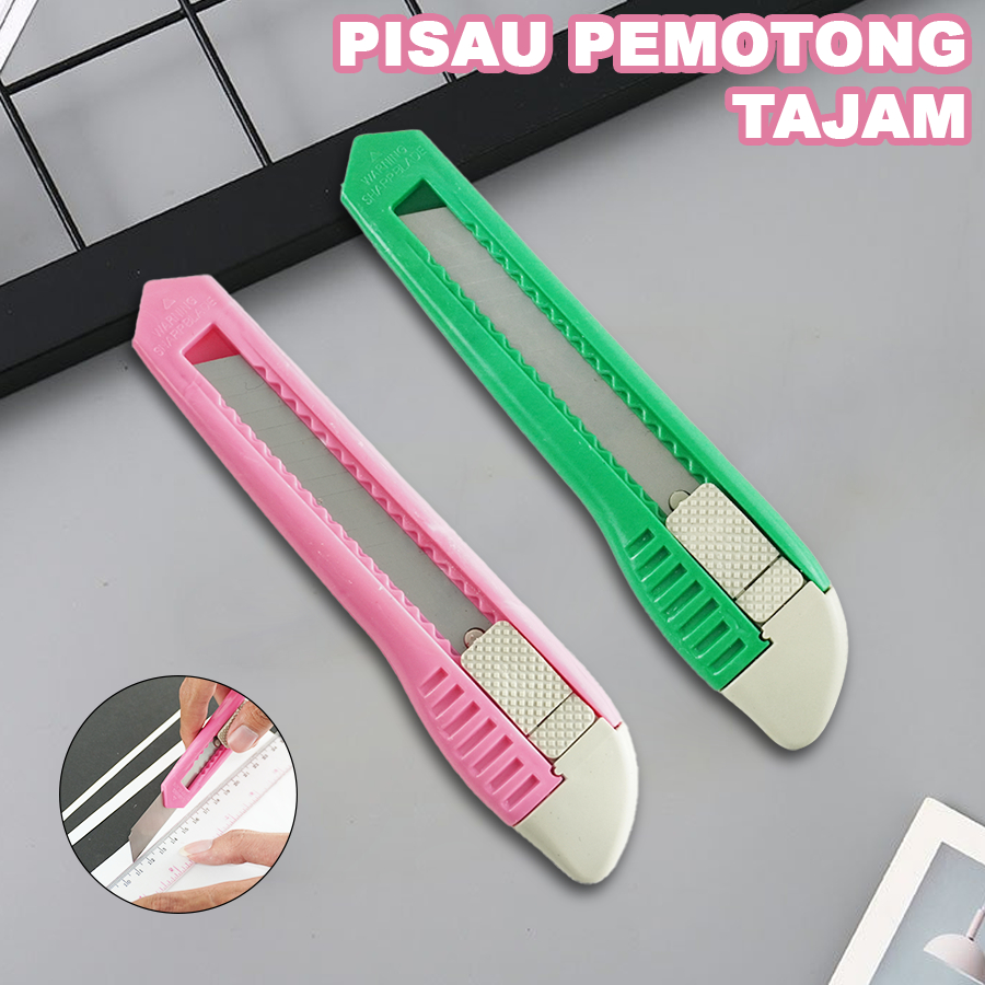 

Cutter Plastik 16cm – Pisau Cutter Serbaguna untuk Kertas/Kardus – Warna Random GJ-07001