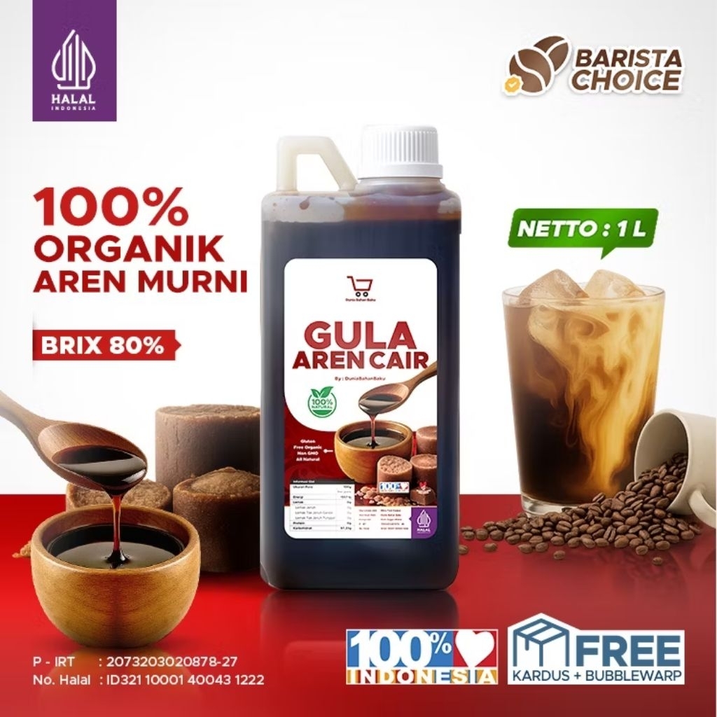 

Gula Aren Cair PALM SUGAR Organik 1 Ltr ORI 100%