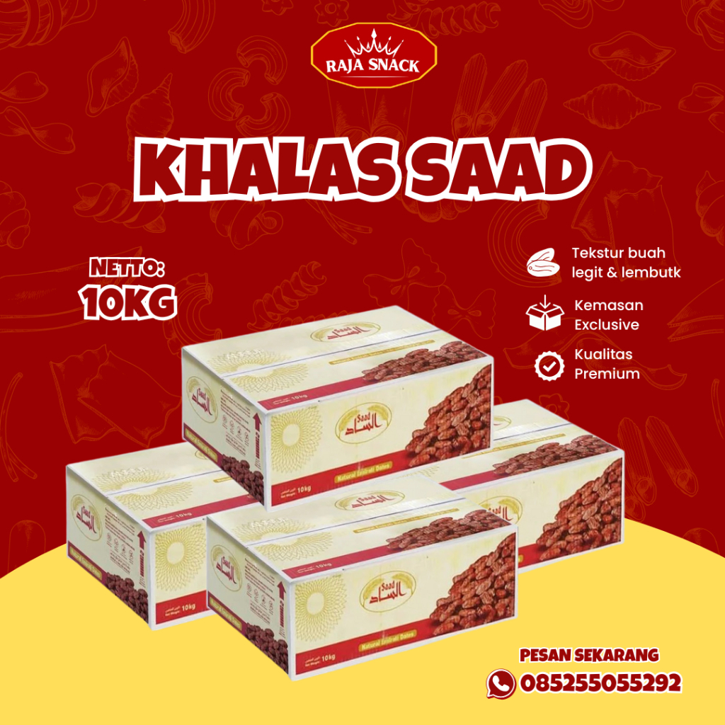 

Kurma Khalas Saad 10Kg Buah Tebal Makanan Khas Arab Buah Premium Oleh-oleh Umroh Haji