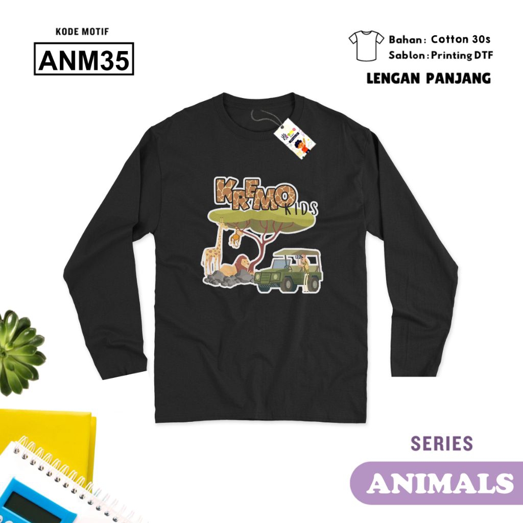 ANM35 - Kaos Kids/Junior Cotton 30s Panjang

