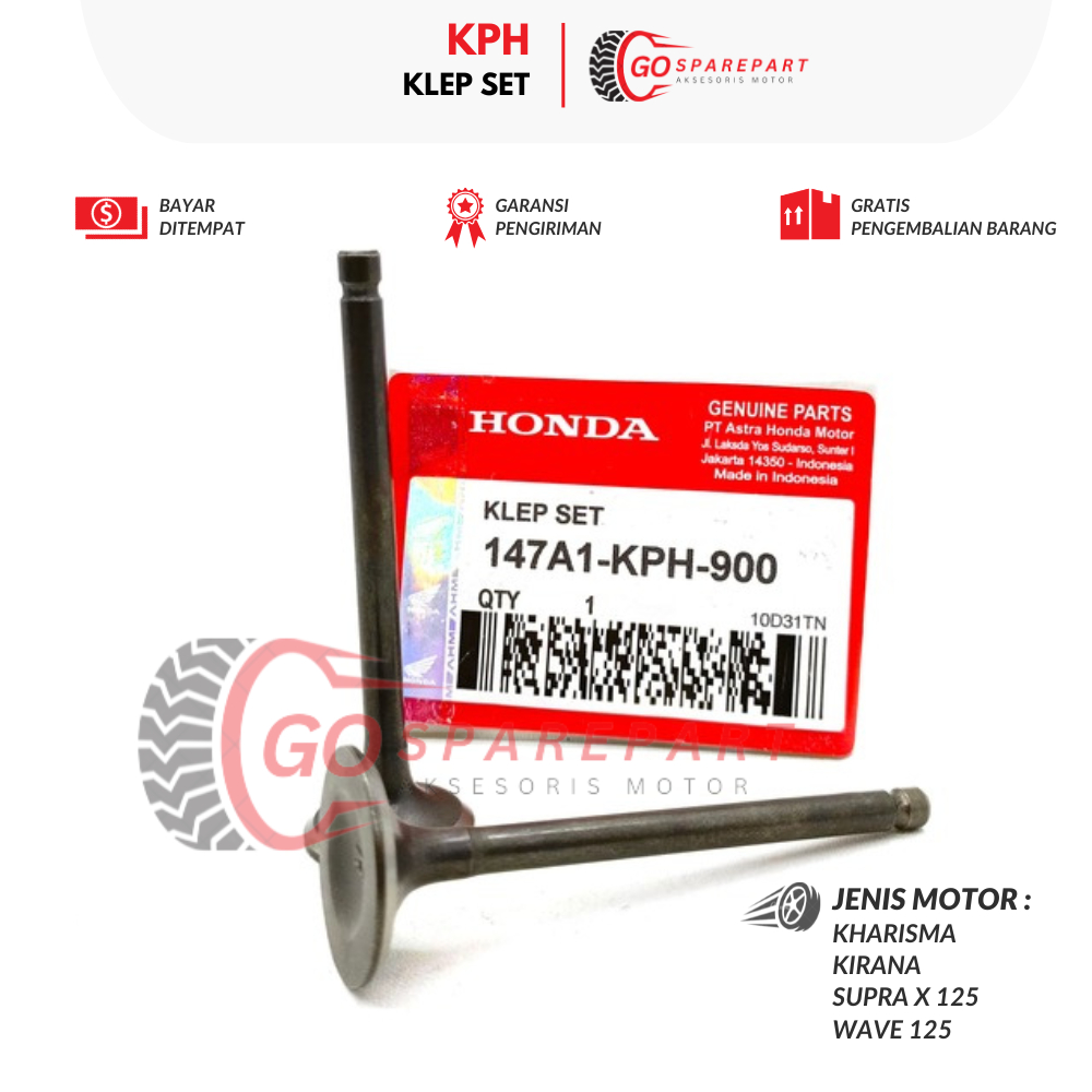 KPH KLEP SET MOTOR HONDA KHARISMA / PAYUNG KLEP SET MOTOR SUPRA X 125 / SET KLEP / KLEP SET PAYUNG /