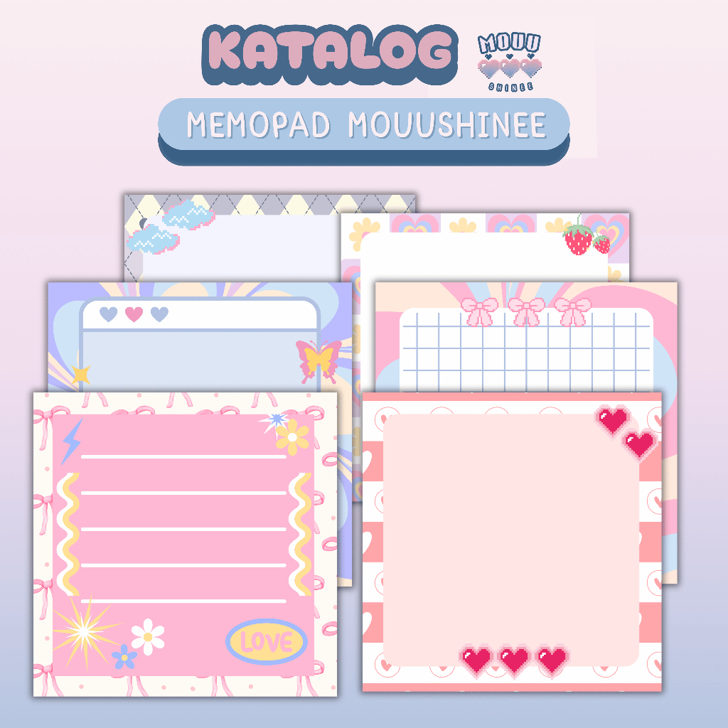 

Memo Pad Lucu Pastel | Stationery Aesthetic - Mouushinee (Nature & Sweet Pop Series)