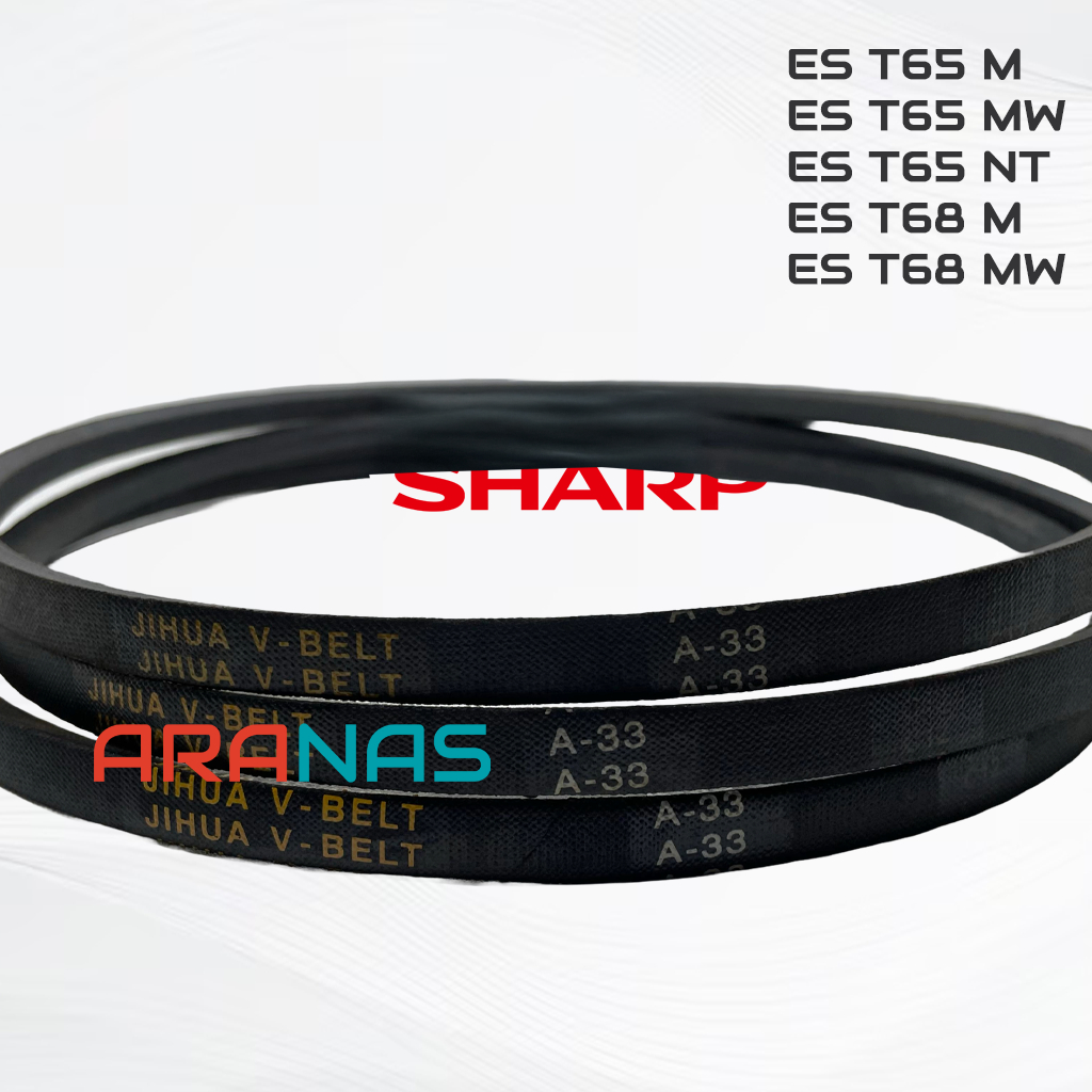 V-BELT A 33 VanBelt ES T65M T65MW T65NT T68M T68MW FANBELT Tali Gear Box Mesin Cuci 2 Tabung SHARP V