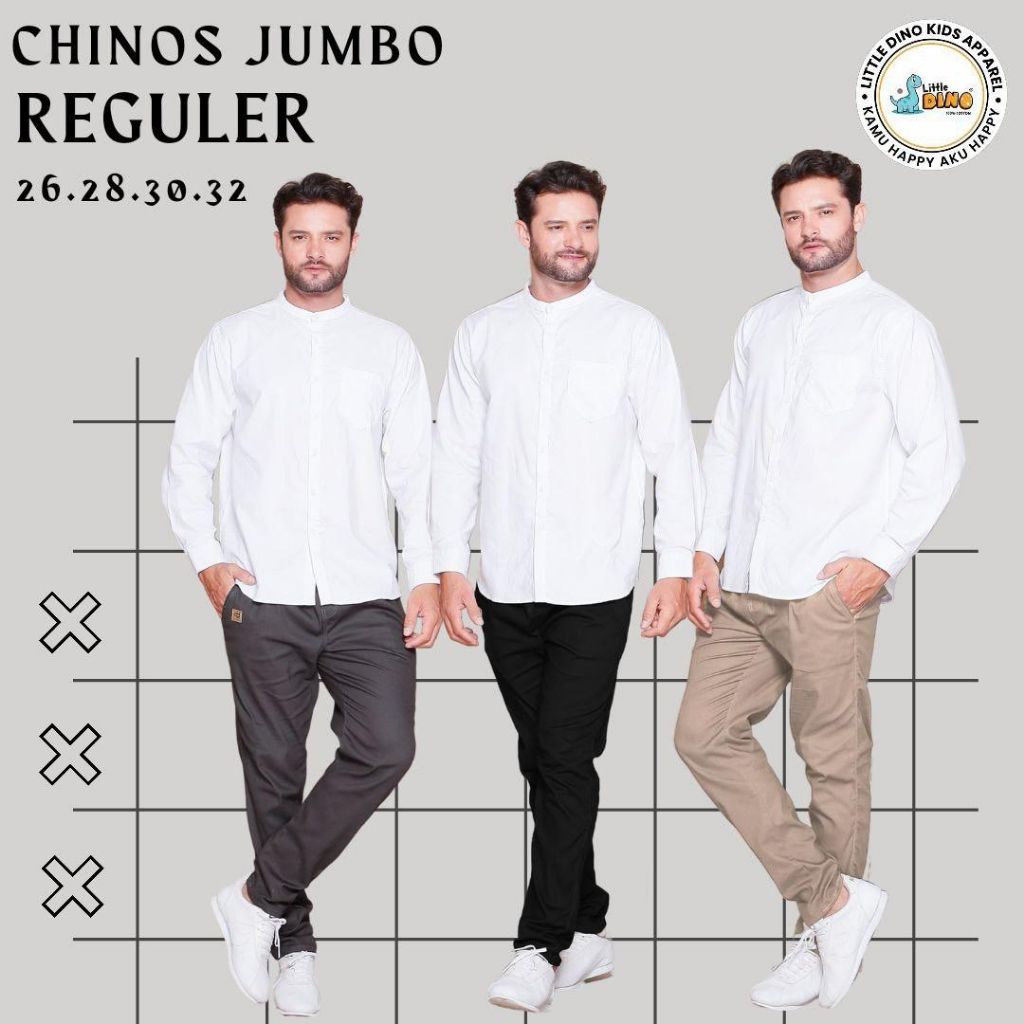 CHINOS REGULER JUMBO | CELANA l ANAK REMAJA/DEWASA | CHINOS REGULER PANTS By Little Dino