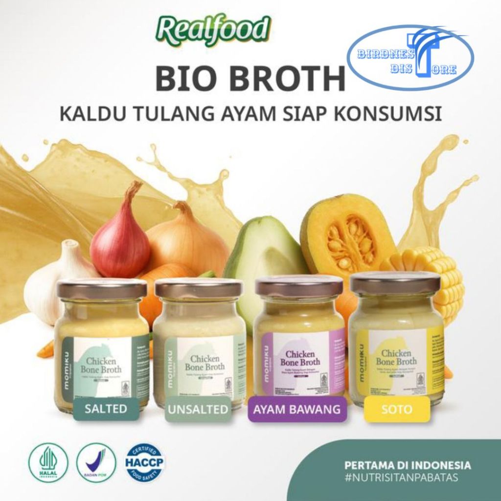 

Realfood Momiku Chicken Bone Broth Salted Dan Unsalted - Soto Dan Ayam Bawang Dari kaldu ayam Halal