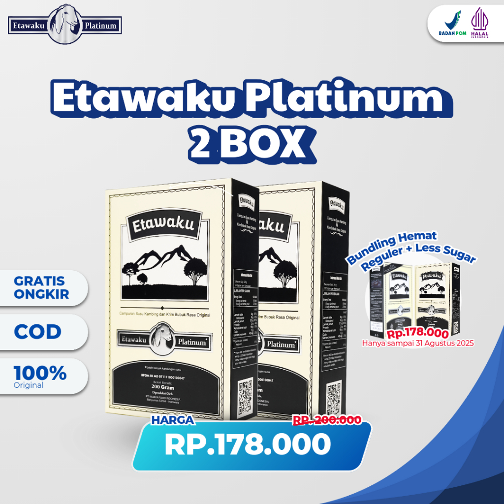 

[DISKON HEMAT] Paket 2 Box Etawaku Platinum Original - Susu Kambing Etawa Solusi Masalah Sesak Nafas
