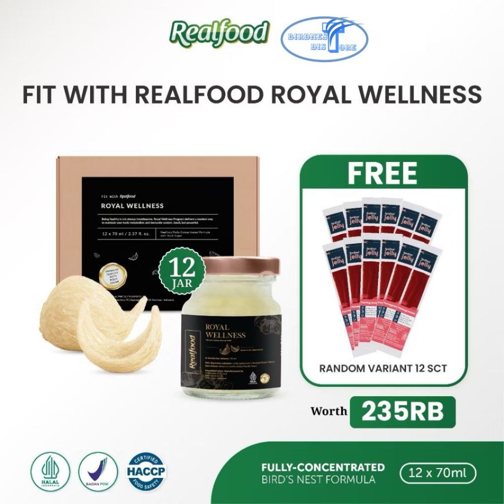 

REALFOOD ROYAL WELLNESS isi 12 JAR (MINUMAN SARANG BURUNG WALET) REALFOOD INDONESIA