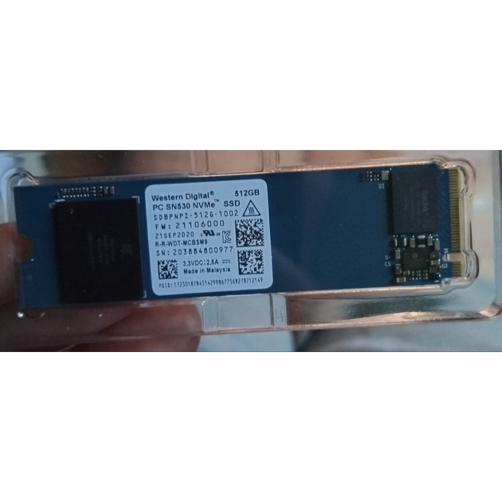 SSD NVME 512GB Western Digital WD BLUE 512GB PC SN530 M.2 2280 PCIe Gen3 x4 NVMe SDBPNPZ-512G