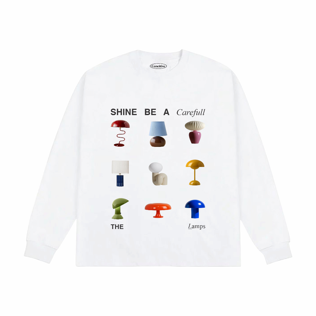TS-Cencitive Lamp aestetic Longsleeve White