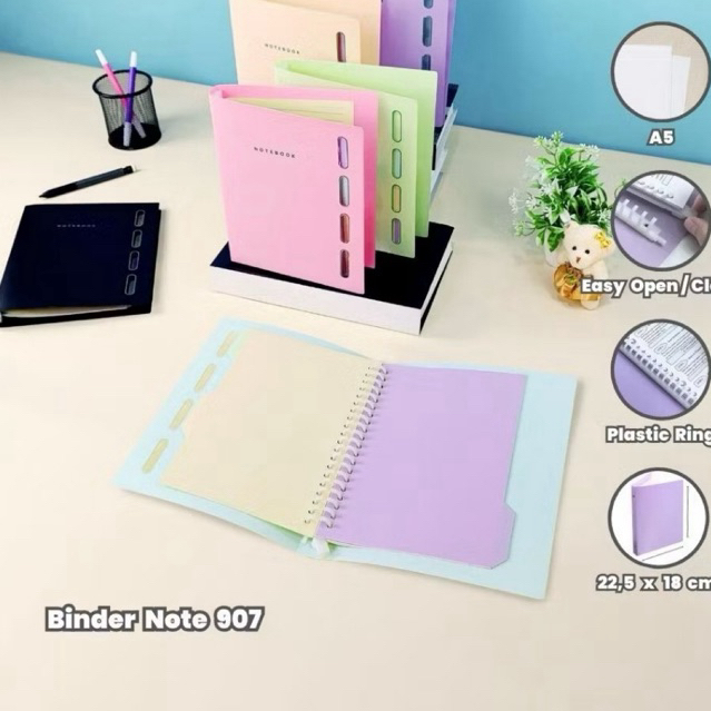

BINDER NOTE A5 TOPLA 907 PASTEL