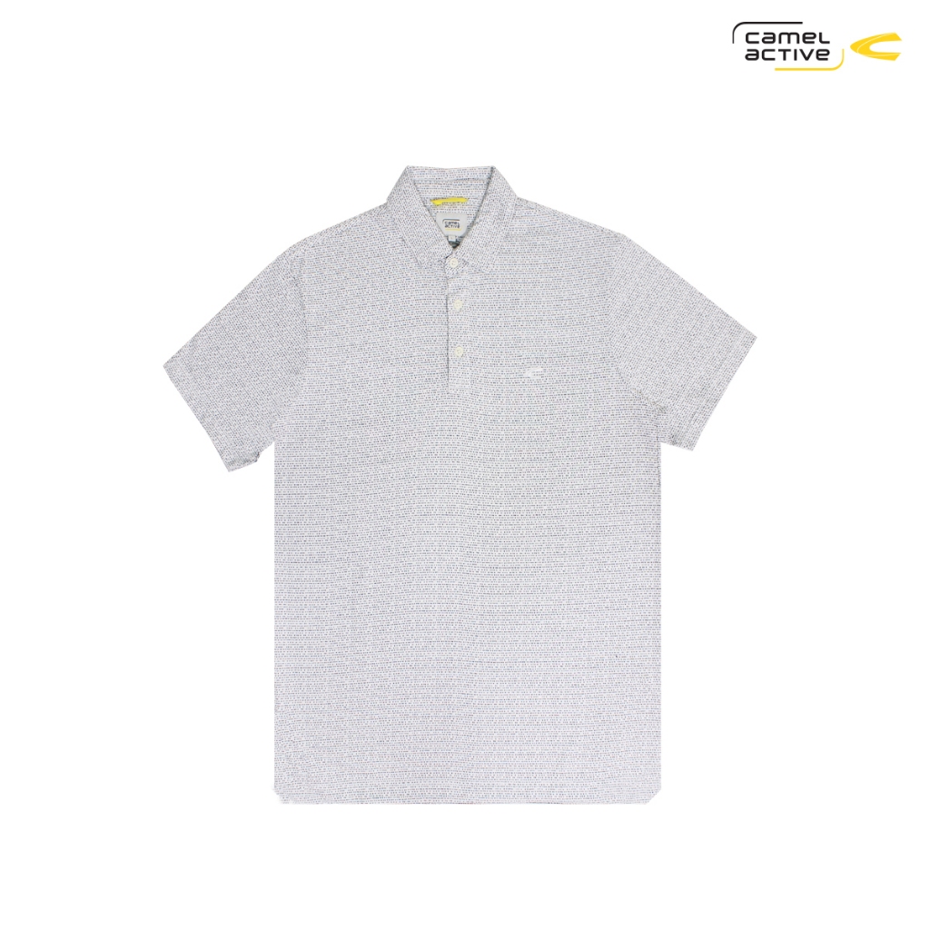 camel active Men's Jacquard Polo Shirt