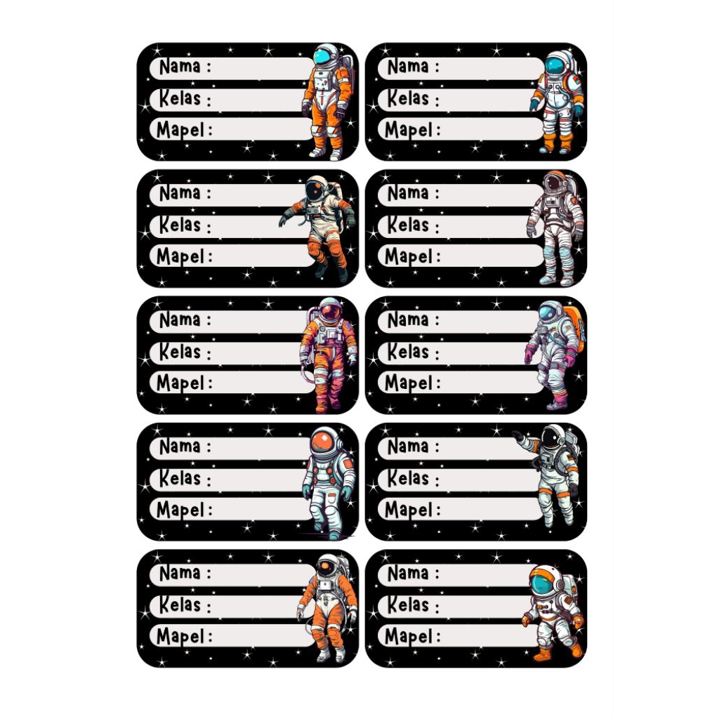 

Stiker Label Nama Siswa 20 pcs Untuk Anak-anak Paud TK SD SMP SMA Buku Stationery